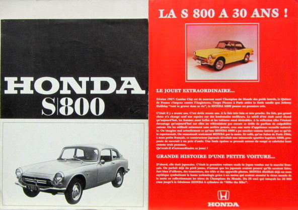 Couverture de HONDA S800 CATALOGUE ET 30 ANS AU CHOIX