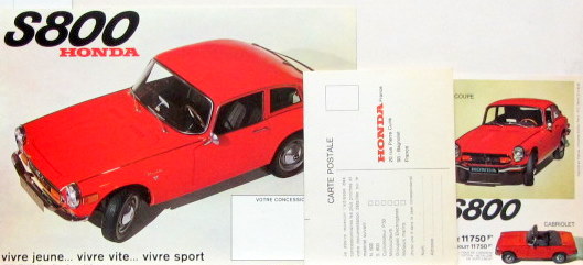 Couverture de HONDA S800 CATALOGUE AU CHOIX