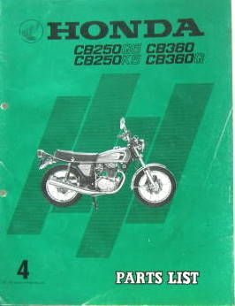 Couverture de 1976 HONDA CB 250 G5-K5 CB 360+G 
CATALOGUE DE PIECES