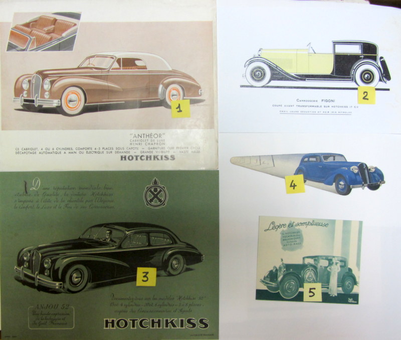 Couverture de HOTCHKISS ANTHEOR DE H.CHAPRON DESSIN DE A.KOW -FIGONI- ANJOU 1952-MARQUE PAGE- MILLON GUILLET