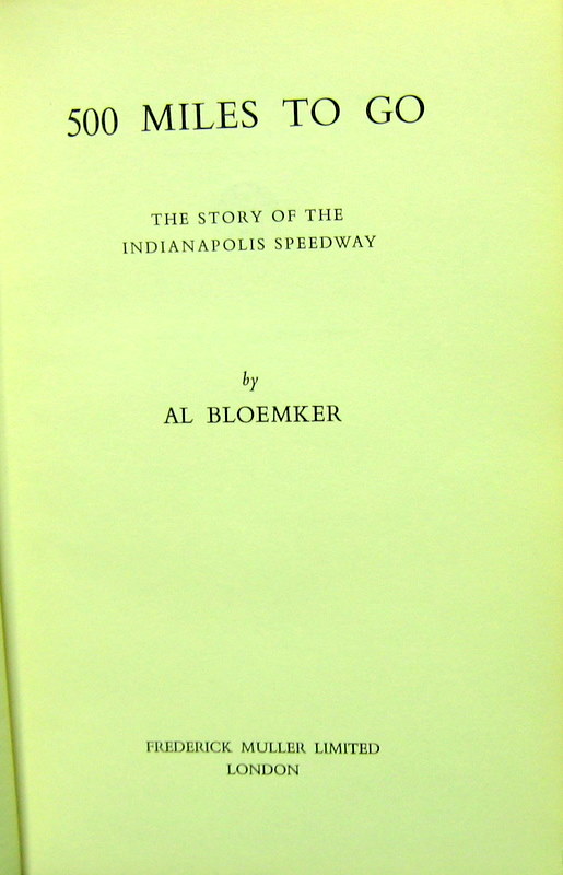 Couverture de INDIANAPOLIS 500 MILES TO GO SANS JAQUETTE  EN ANGLAIS