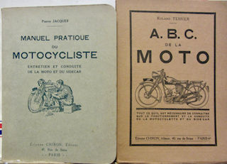 Couverture de MANUEL PRATIQUE DU MOTOCYCLISTE 1923 DE P.JACQUES _ ABC DE LA MOTO 1939 DE R.TESSIER