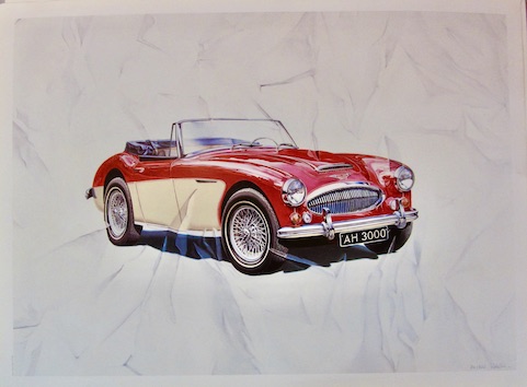 Couverture de AUSTIN HEALEY LITHOGRAPHIE EFFET DE DRAPPE  PAR WALLIS TIRE EN 300 EXEMPLAIRES SIGNEE EN BAS A DROITE