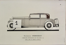 Couverture de KREMIANSKY DELAGE D! CONDUITE INTERIEURE FICHE AUTO CARROSSERIE