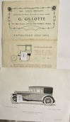 Couverture de GASTON GILLOTTE CATALOGUE 1902 1903 + PLANCHE CONDUITE INTERIEURE DECOUVRABLE