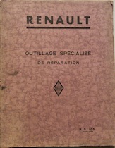 Couverture de RENAULT 1933 OUTILLAGE SPECIALISE DE REPARATION RS105