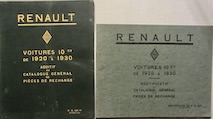 Couverture de RENAULT 1920 A 1930 CATALOGUE DE PIECES ADDITIF + RECTIFICATIF PR107
