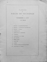Couverture de RENAULT 6 CV NN CATALOGUE DE PIECVES DE RECHANGE PLANCHES