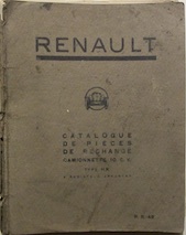 Couverture de RENAULT CAMIONNETTE TYPE HK RADIATEUR APPARENT CATALOGUE DE PIECES DE RECHANGE PR 49