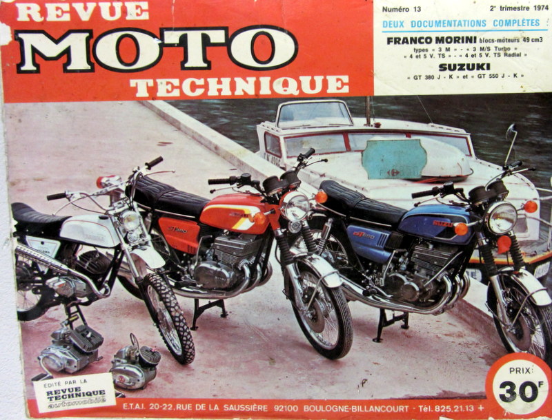 Couverture de 13 RMT FRANCO MORINI 49 CM3 3M 3MSTURBO 4 ET 5VTS SUZUKI GT 380 ET GT 550 J-K-L-M-A-B