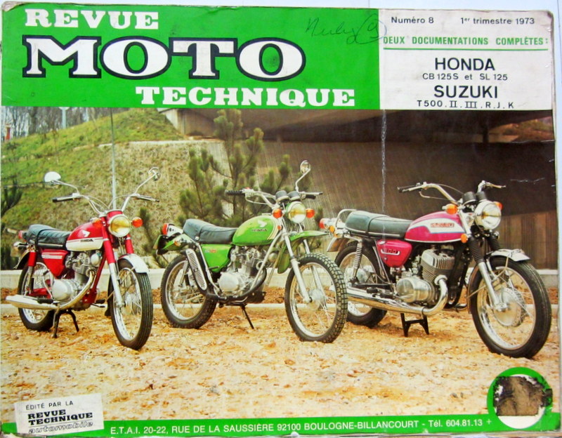 Couverture de 08 HONDA CB 125S ET SL 125 - SUSUKI T500 II III R J K