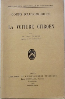 Couverture de 1931 LA VOITURE CITROEN COURS D'AUTOMOBILE