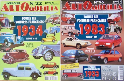 Couverture de TOUTES LES VOITURES FRANCAISES SALON 1934 A 1983 AUTOMOBILIA
