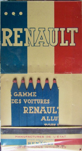 Couverture de RENAULT VERS 1930 ALLUMETTES PUBLICITAIRES MANUFACTURE DE L'ETAT