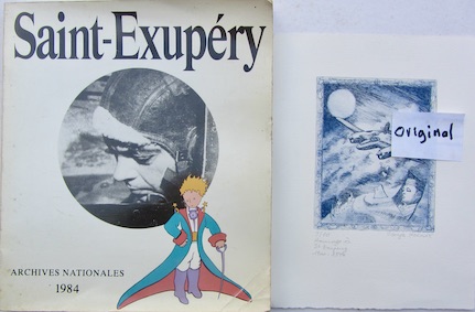 Couverture de SAINT EXUPERY 1984 ARCHIVES NATIONALES - LITHOGRAPHIE DE VANIA KOCOVIC EN 3/10 EXEMPLAIRES