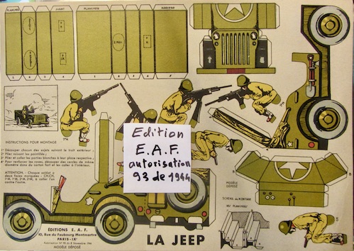 Couverture de lLA JEEP DECOUPAGE EDITIONS EAF