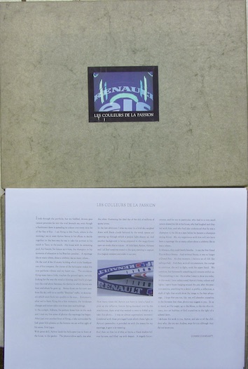 Couverture de RENAULT1994  LES COULEURS DE LA PASSION EMBOITAGE AVEC 30 PHOTOS DE GIANNI GIANSANTI