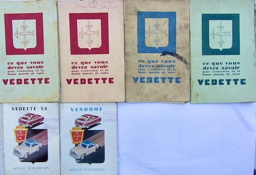 Couverture de FORD VEDETTE LIVRETS D'ENTRETIEN