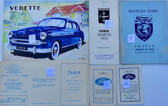 Couverture de FORD VEDETTE 1954 - AGENCE -TARIF