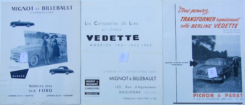Couverture de FORD VEDETTE CARROSSIERS MIGNOT ET BNILLEBAULT ET PICHON PARAT