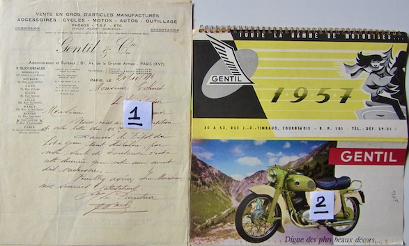 Couverture de 1957 GENTIL CALENDRIER AVEC 175-250-230-SCOOTER-100-125-50-VELO +LETTRE A ENTETE