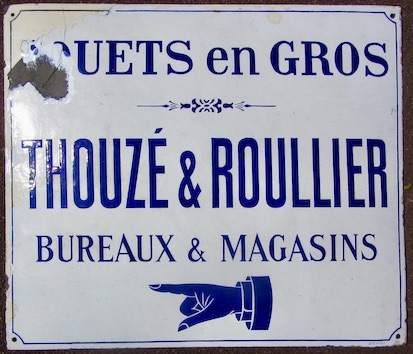 Couverture de RARE PLAQUE EMAILLEE TOUZE ET ROULLIER DEBUT DU SIECLE