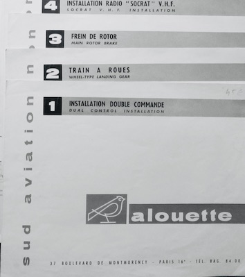 Couverture de ALOUETTE II DE SUD AVIATION DOCUMENTATION EN 9 DOCUMENTS