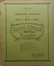 Couverture de 1925 FOURNITURES GENERALES HEROLD CYCLES MOTOS AUTOS VILLEMOMBLE