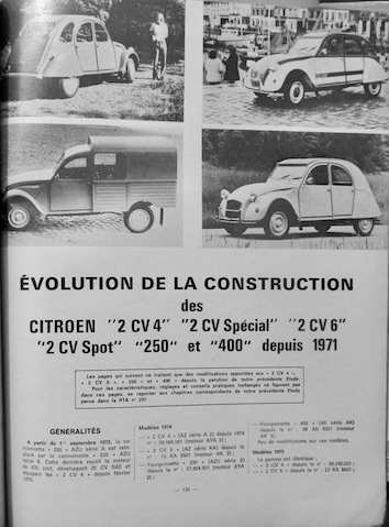 Couverture de CITROEN 2CV EVOLUTION  REVUE TECHNIQUE