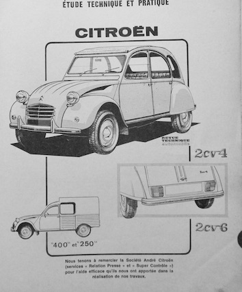 Couverture de 1971 CITROEN 2CV 4 2 CV 6  REVUE TECHNIQUE RTA