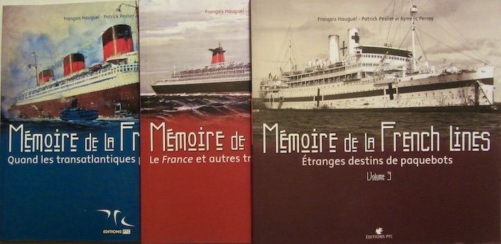 Couverture de MEMOIRE DE LA FRENCH LINES QUAND LES TRANSATLANTIQUES PARTAIENT DU HAVRE EN 3 TOMES