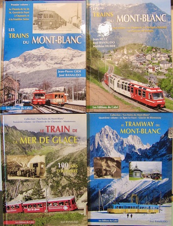 Couverture de LES TRAINS ET TRAMWAYS DU MONT BLANC MER DE GLACE 4 VOLUMES