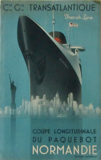 Couverture de PAQUEBOT NORMANDIE COUPE LONGITUDINALE CGT FRENCH LINE
