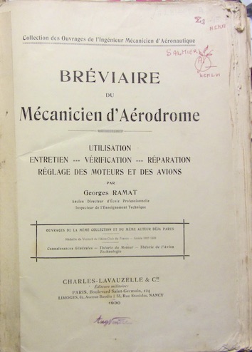 Couverture de BREVIAIRE DU MECANICIEN D'AERODROME 1930 TRES BIEN ILLUSTRE ENTRETIEN REPARATION MECANIQUE ENTOILAGE ETC...