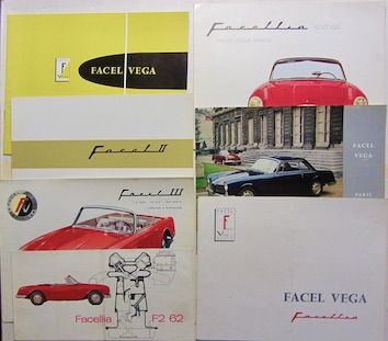 Couverture de FACEL VEGA CATALOGUES DEPLIANTS