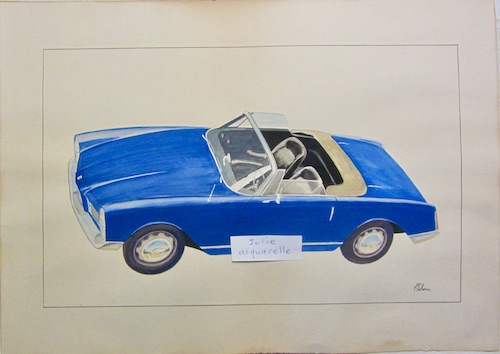 Couverture de FACEL VEGA FACELLIA JOLIE ACQUARELLE ORIGINALE A ENCADRER