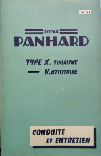 Couverture de PANHARD X TOURISME ET UTILITAIRE  LIVRET D'ENTRETIEN EN FAC SIMILE
