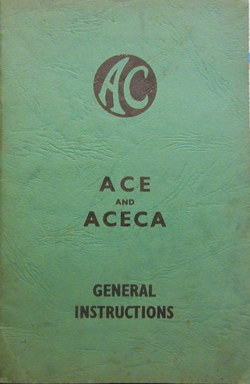 Couverture de AC E AND ACECA GENERAL INSTRUCTIONS ORIGINAL