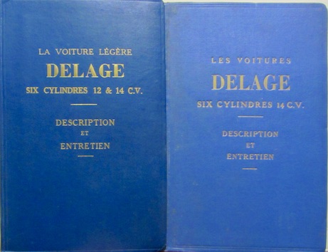 Couverture de DELAGE 6 CYLINDRES 12 ET 14 CV LIVRET D'ENTRETIEN