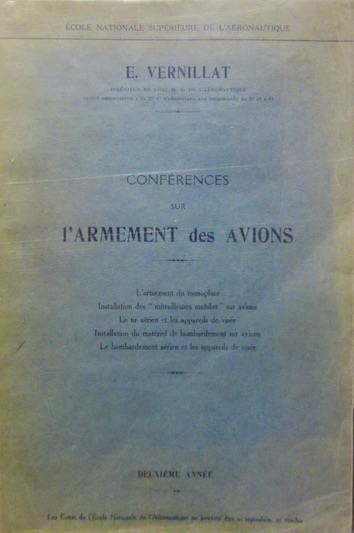 Couverture de L'ARMEMENT DES AVIONS CONFERENCE DE 1934 DE E.VERNILLAT