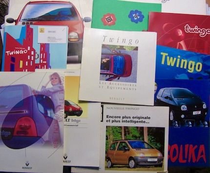 Couverture de TWINGO TOUTES DOCUMENTATIONS PUBLICITAIRE ET TECHNIQUE