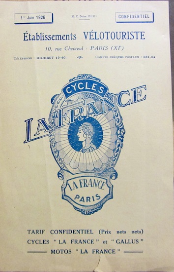 Couverture de CYCLES MOTO LA FRANCE 100 CM3 ET 175 CM3 + CYCLES GALLUS 1926