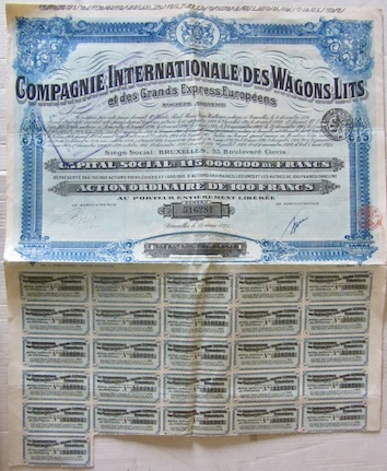 Couverture de COMPAGNIE INTERNATIONALE DES WAGONS LITS BRUXELLES 1925