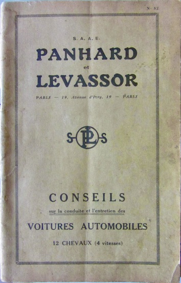 Couverture de PANHARD 12 CV 4 VITESSES LIVRET D'ENTRETIEN ENVIRON 1925 ?