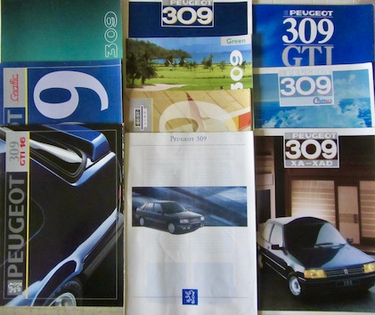 Couverture de PEUGEOT 309 CATALOGUES