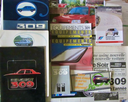 Couverture de PEUGEOT 309 DOSSIER DE PRESSE ET DIVERS