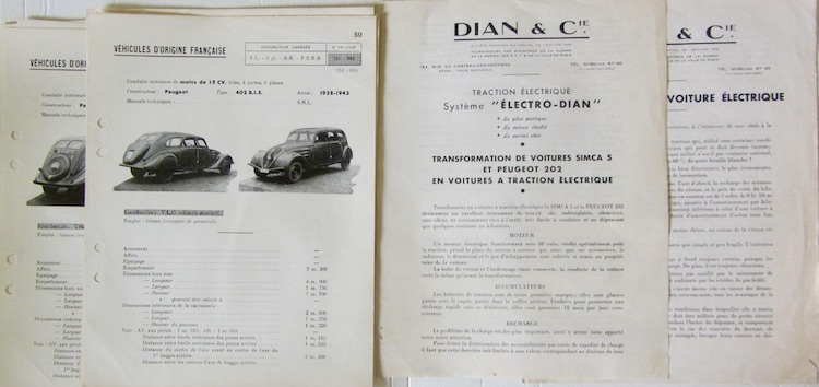 Couverture de PEUGEOT 402 FICHE D'IDENFICATION DE L'ARMEE _202 A TRACTION ELECTRIQUE