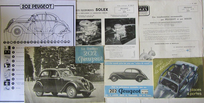Couverture de PEUGEOT 202 DOCUMENTS