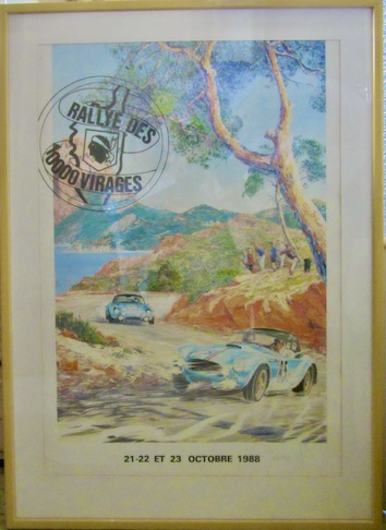 Couverture de RALLYE DES 10000 VIRAGES TOUR DE CORSE LITHOGRAPHIE DE DENIS SIRE SIGNEE ET ENCADREE ALPINE ET COBRA