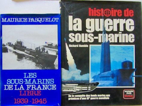 Couverture de LES SOUS MARINS DE LA FRANCE LIBRE 1939-1945 DE M.PASQUELOT _ HISTOIRE DE LA GUERRE SOUS MARINE DE R.HUMBLE